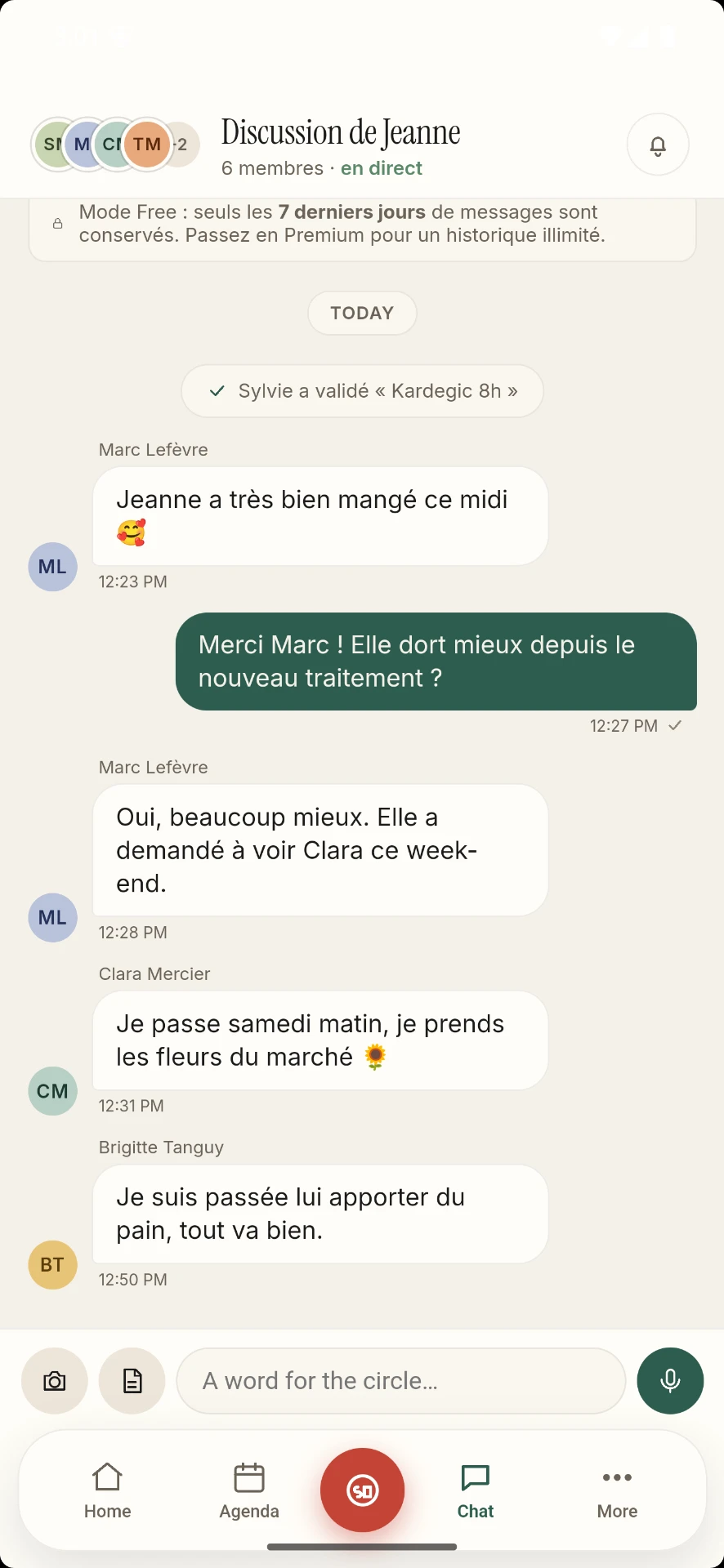 Discussion du cercle — Weave