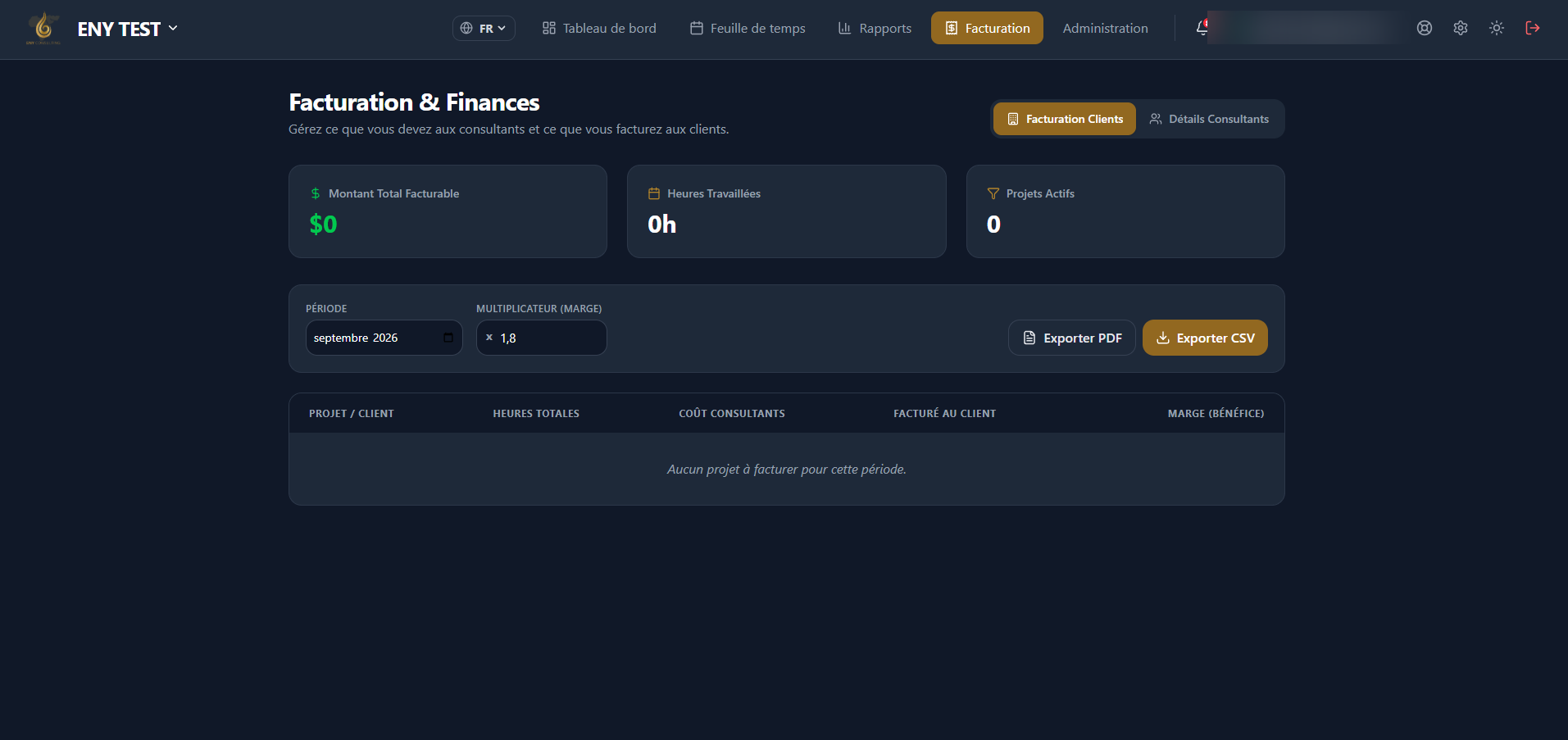 Facturation et finances — ENY Hub
